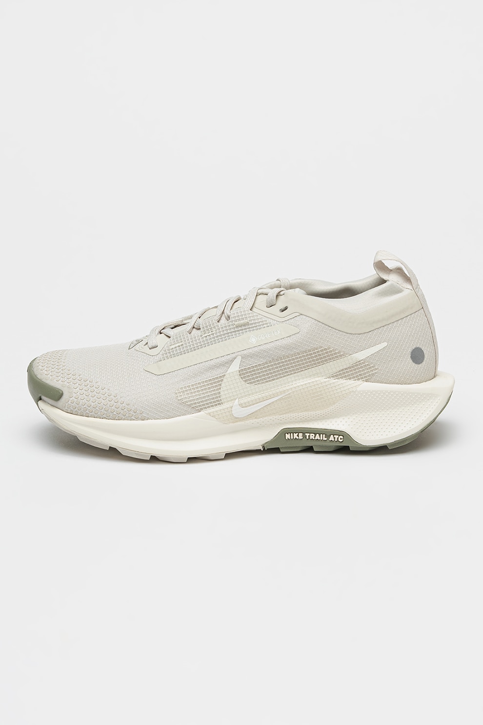 Nike, Pantofi Pegasus Trail 5 GTX impermeabili, pentru alergare, Verde pal, Alb murdar, 6.5