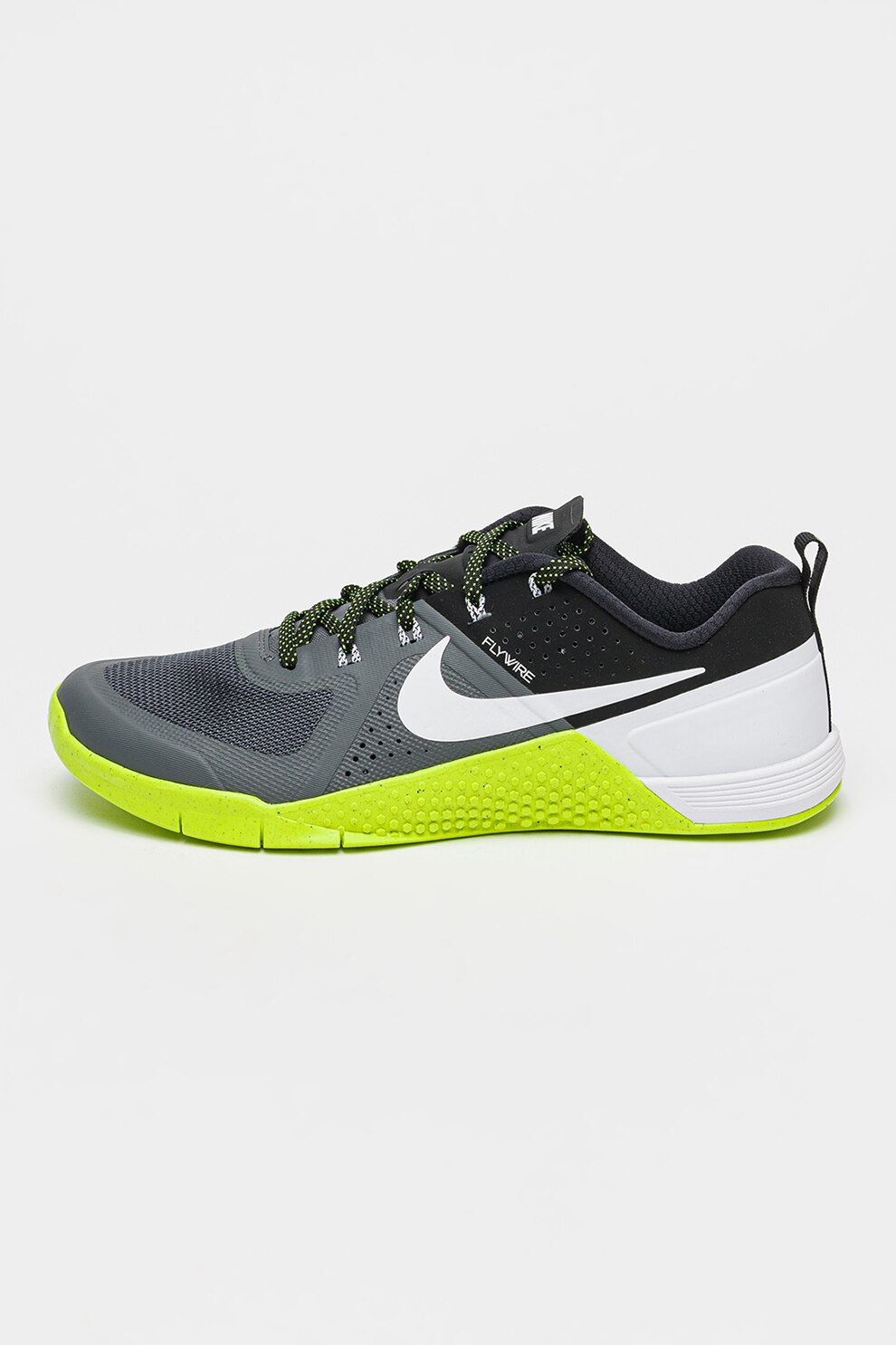 Nike, Pantofi cu talpa contrastanta, pentru fitness Metcon 1, Negru, Alb optic, Gri inchis, 8