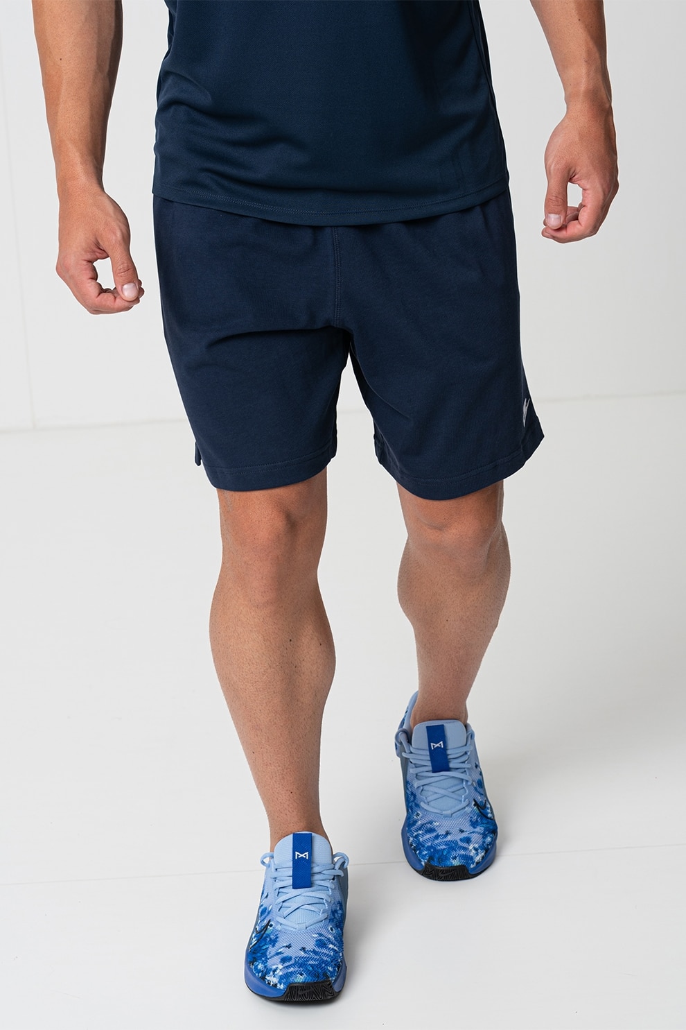 Nike, Bermude cu snur in talie Club, Albastru ultramarin, XL