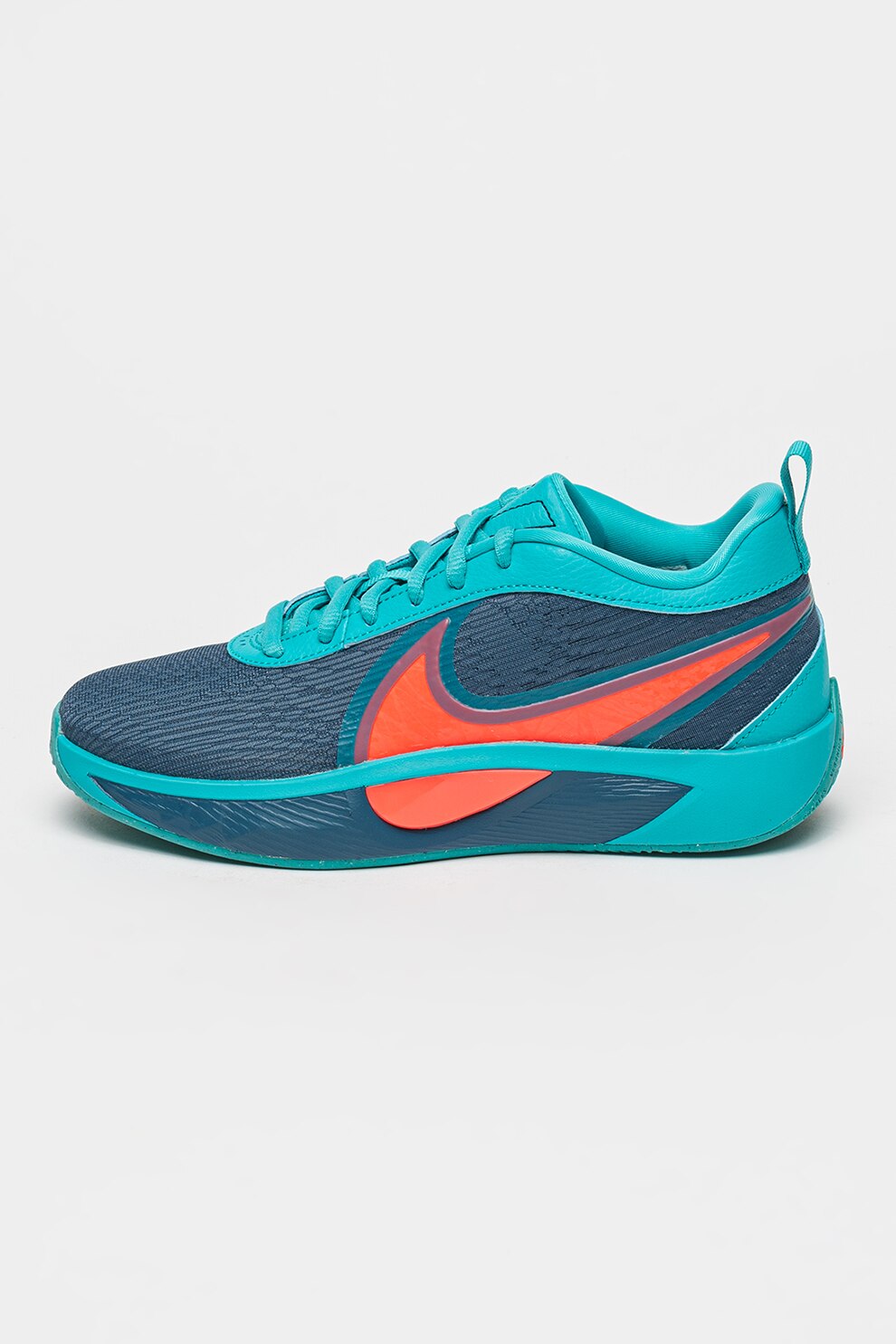Nike, Pantofi cu logo supradimensionat, pentru baschet Giannis Freak 6, Albastru inchis, Portocaliu mandarina, 36.5 EU