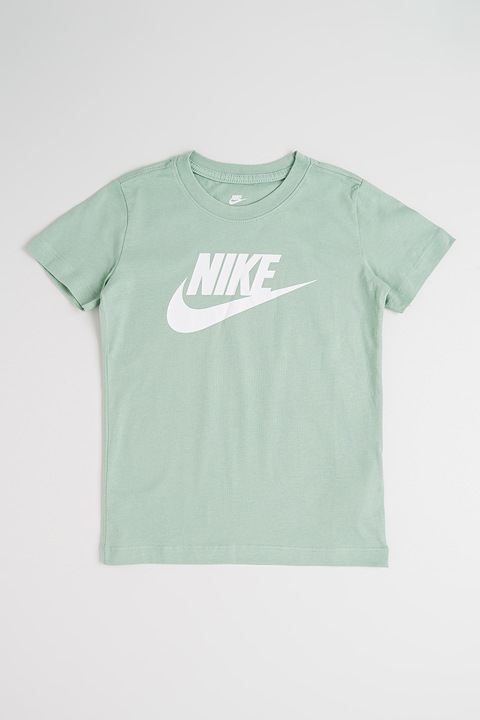 Nike, Тениска Futura с овално деколте и лого, Светлозелен