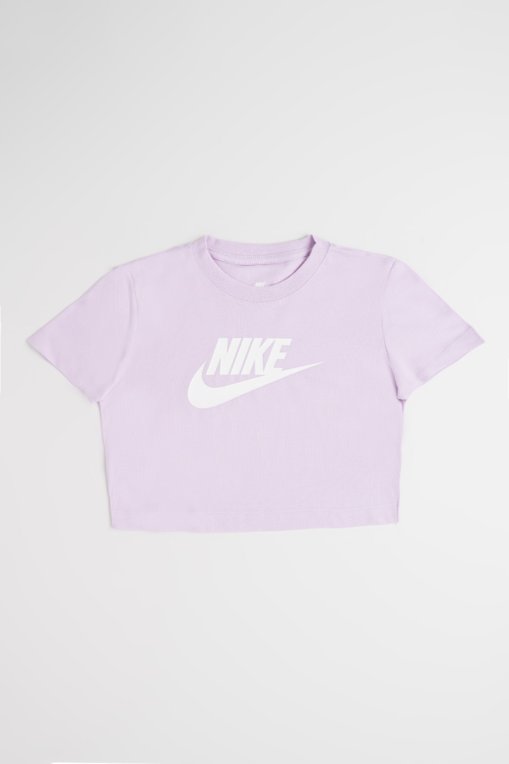 Nike, Tricou crop cu decolteu la baza gatului, Violet prafuit, 152-158 CM