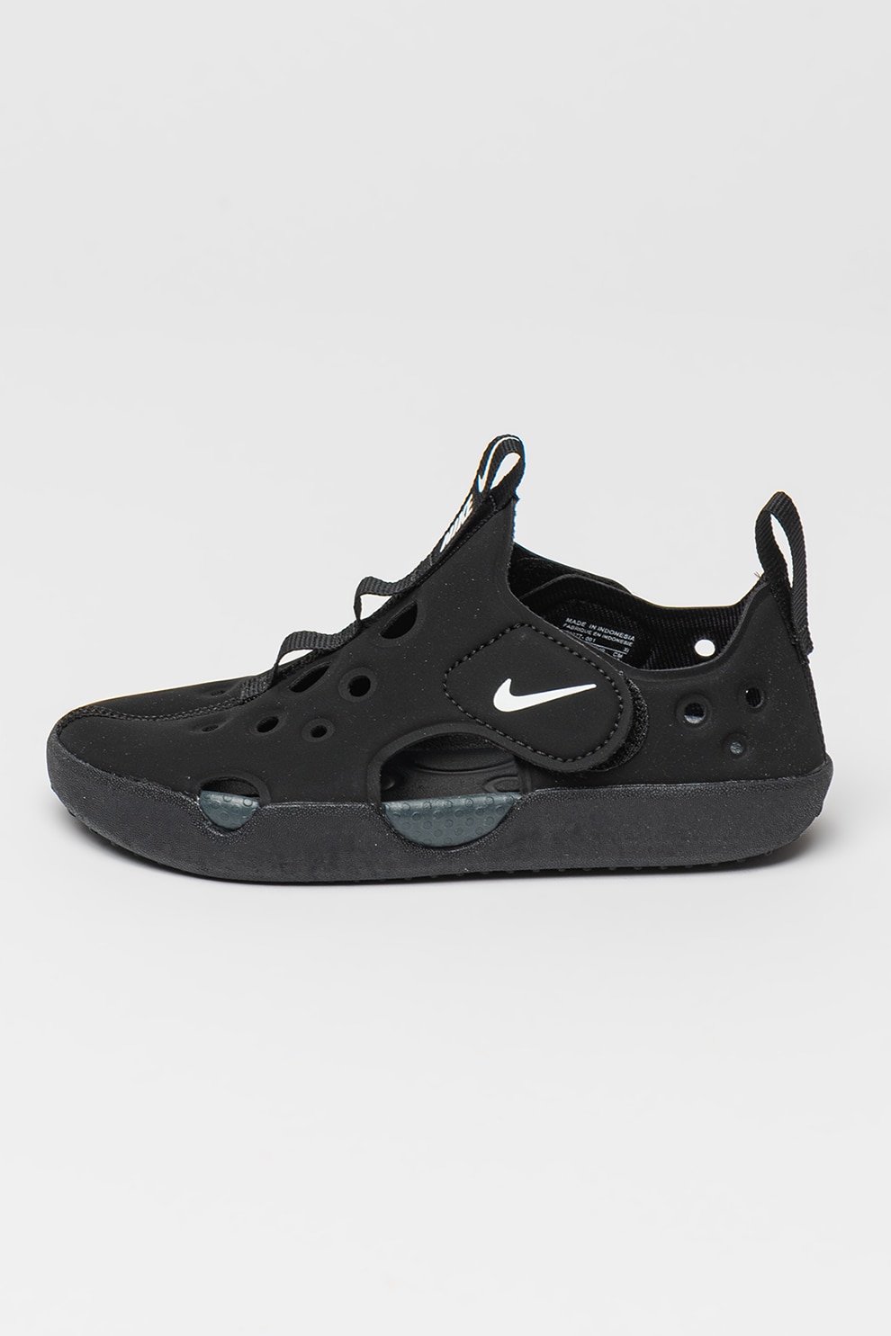 Nike, Pantofi cu velcro si decupaje, Alb, Negru, 28 EU