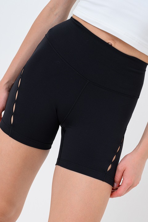 Nike, Colanti cu DriFit si talie inalta pentru fitness, Negru