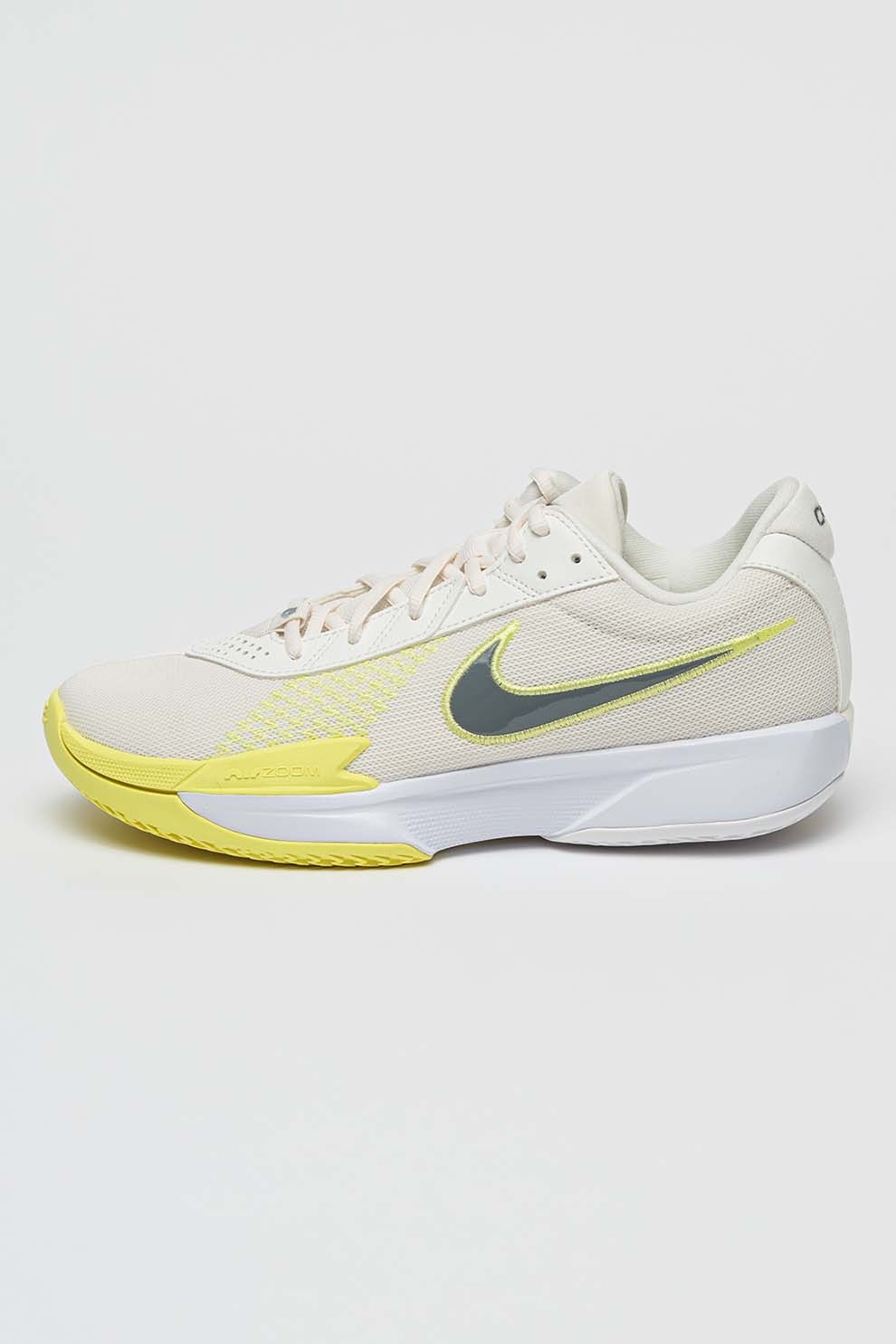 Nike, Pantofi Air Zoom G.T. Cut Academy cu logo, pentru baschet, Gri deschis, Galben pal, Alb murdar, 9