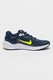 Nike, Pantofi cu imprimeu logo, pentru alergare Revolution 7, Verde lime/Bleumarin