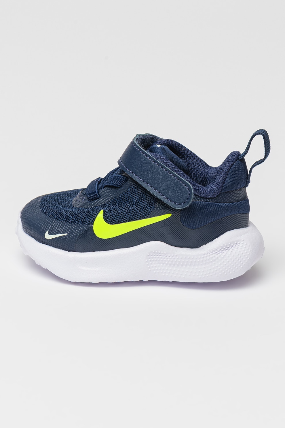 Nike, Revolution 7 Pantofi cu velcro, pentru alergare, Verde neon, Bleumarin, 21 EU