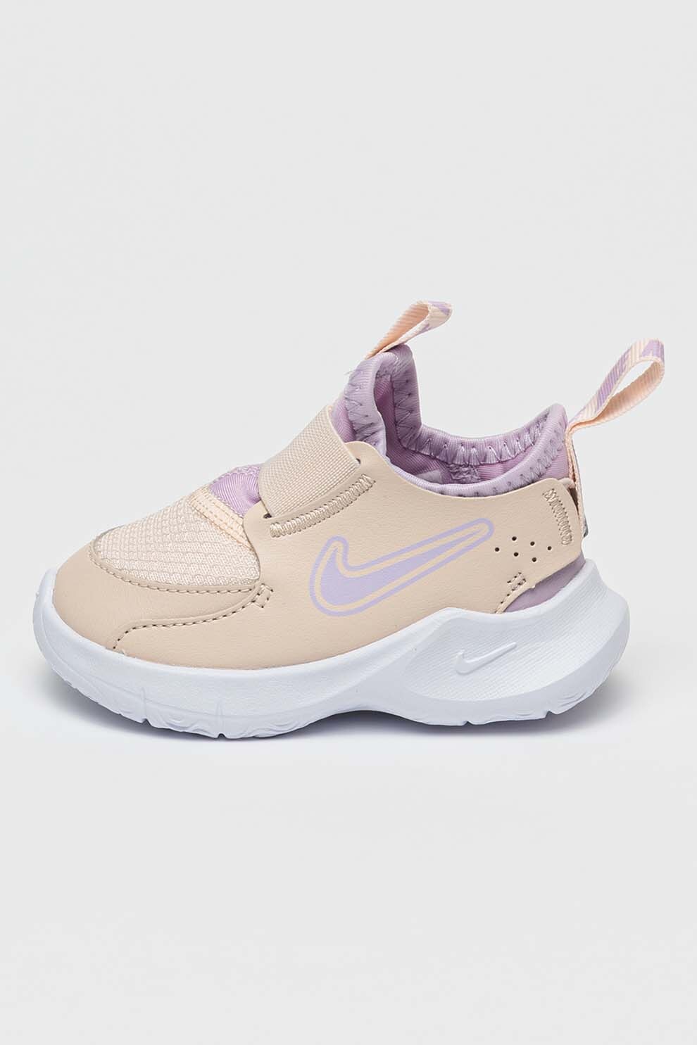 Nike, Pantofi sport slip-on cu logo, Lila, Bej deschis, 23.5 EU