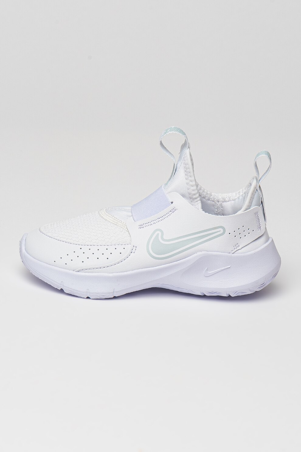 Nike, Pantofi slip-on cu garnituri din piele Flex Runner 3, Alb, Albastru azur, 28 EU