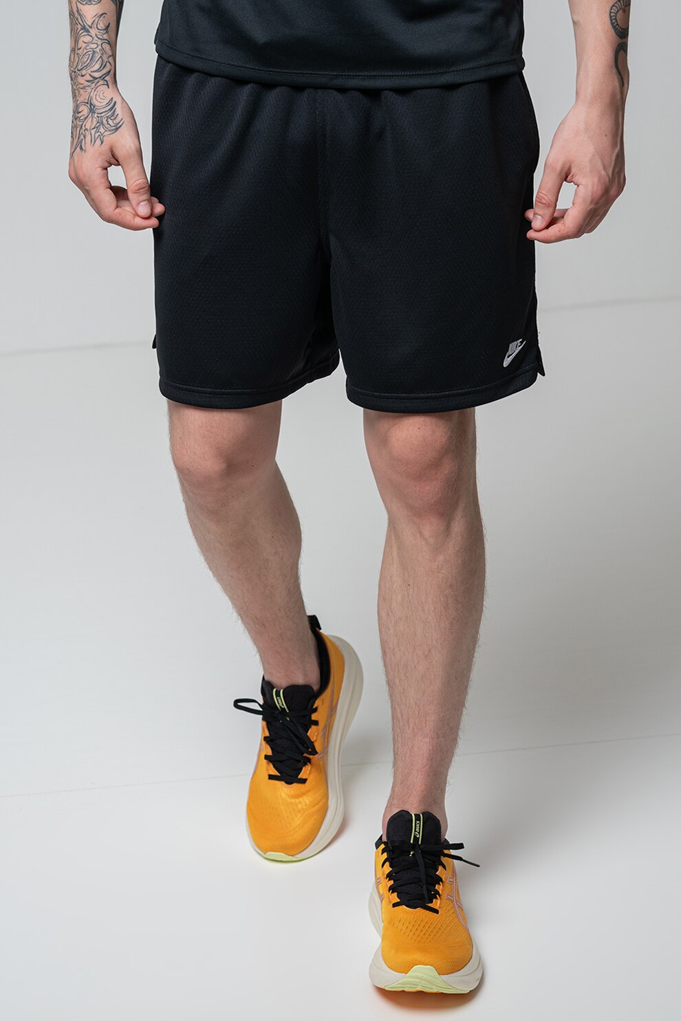 Nike, Pantaloni relaxed fit cu snur, Negru, 2XL