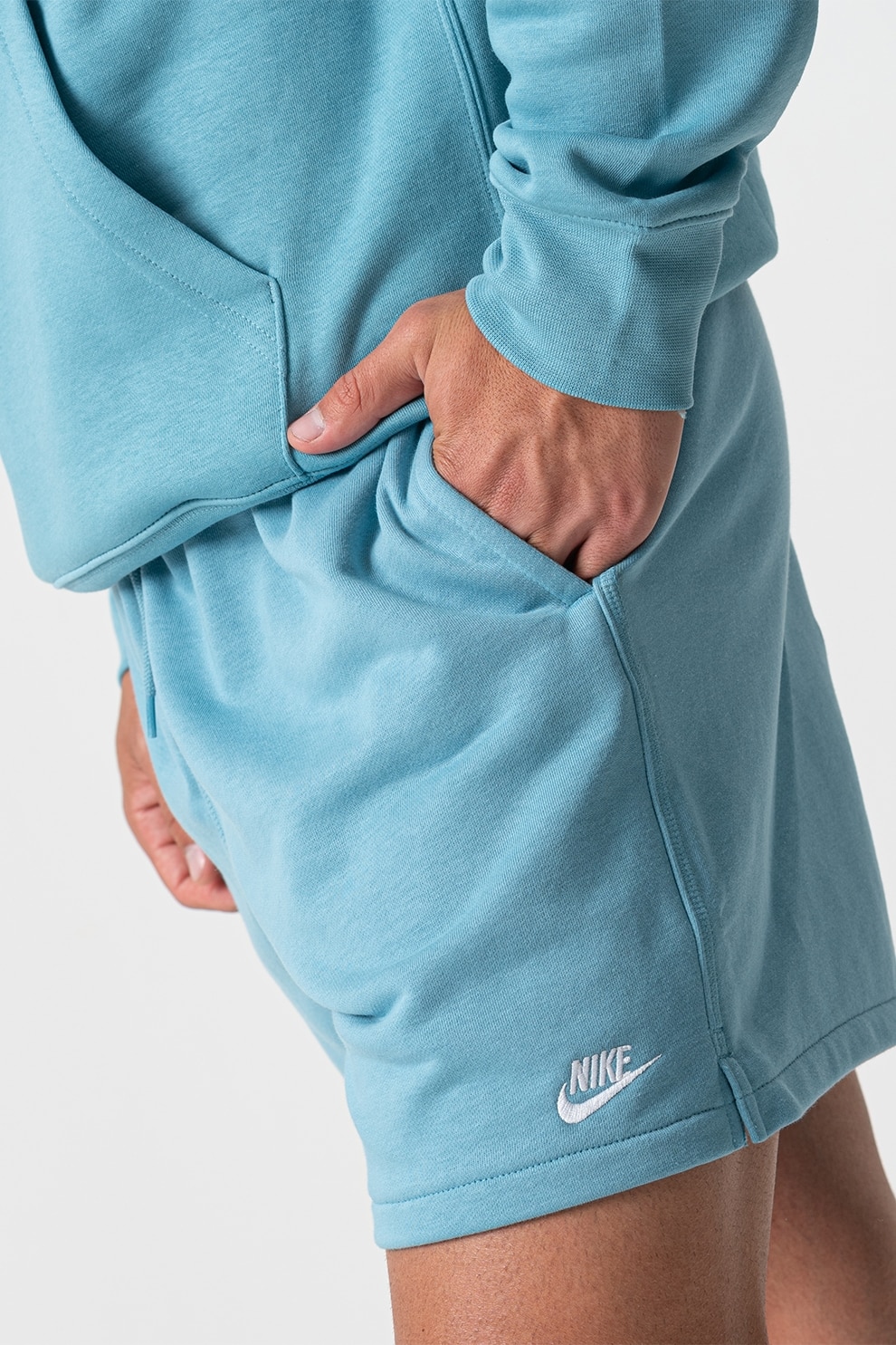 Nike, Pantaloni scurti cu snur si buzunare, Verde persan, XL