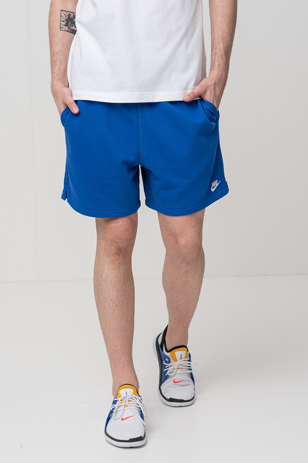 Nike, Pantaloni scurti cu snur si buzunare, Albastru royal, XL