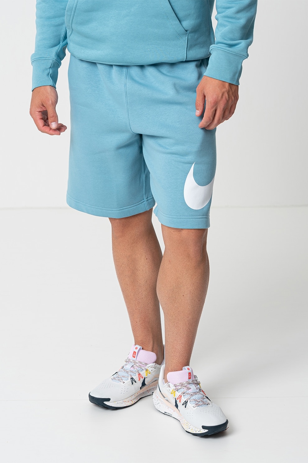 Nike, Bermude cu snur si buzunare, Albastru deschis, XL