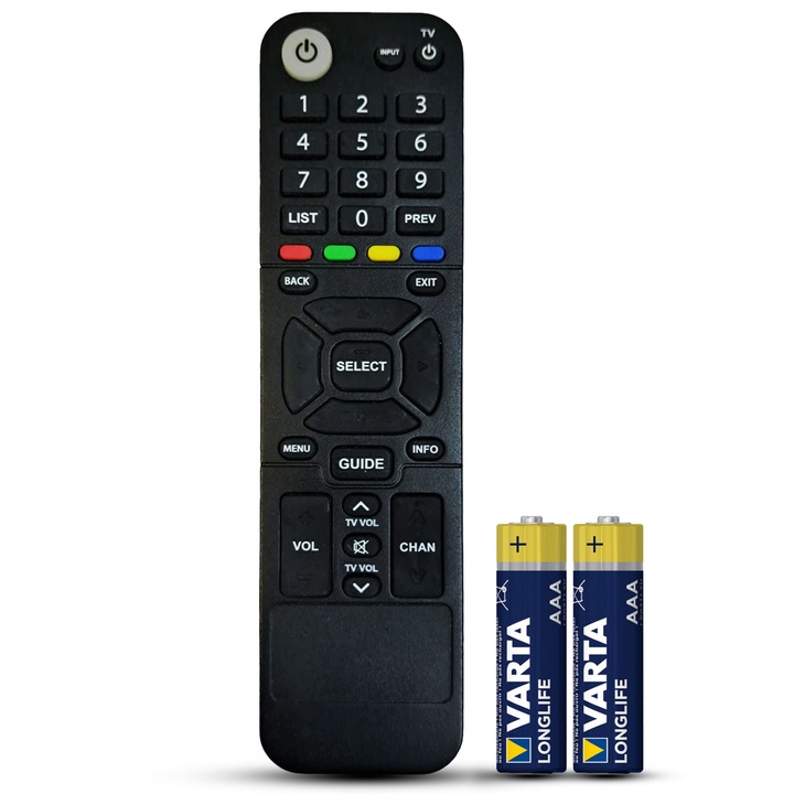 Telecomanda compatibila decodor Orange Kaon, KSTB6029, TEMIX®, neagra, baterii incluse