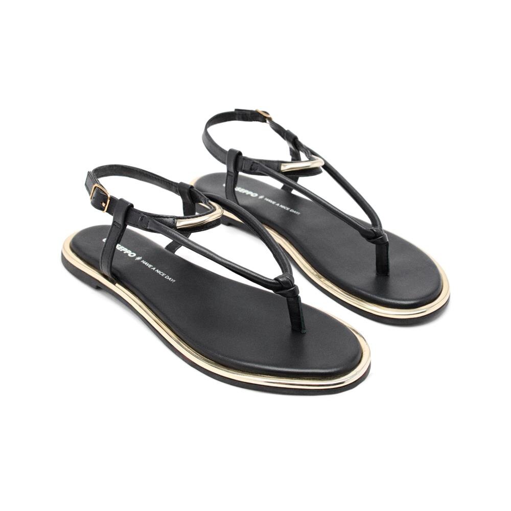 Gioseppo, Sandale cu bareta separatoare Upton, Negru, 36