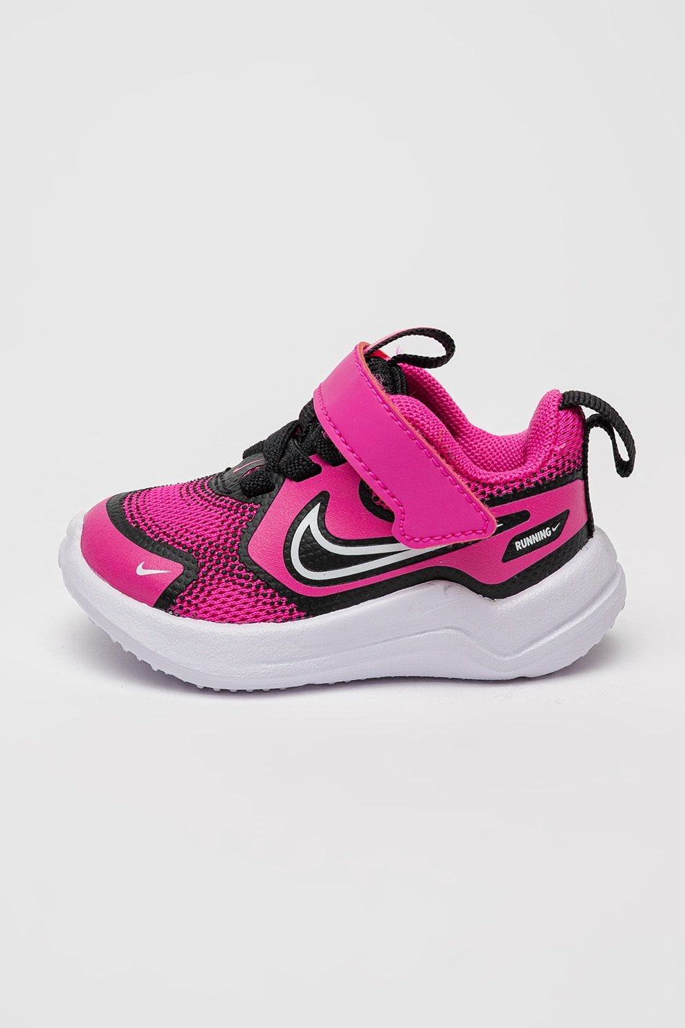 Nike, Pantofi Cosmic Runner din plasa cu inchidere velcro, Alb, Negru, Fucsia, 22 EU