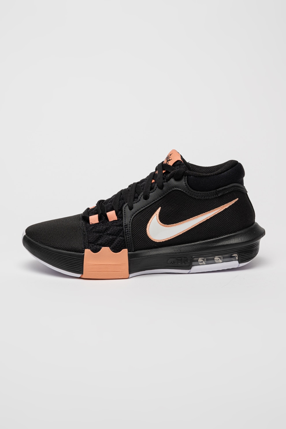 Nike, Pantofi pentru baschet LeBron Witness VIII, Negru, Roz somon, 12