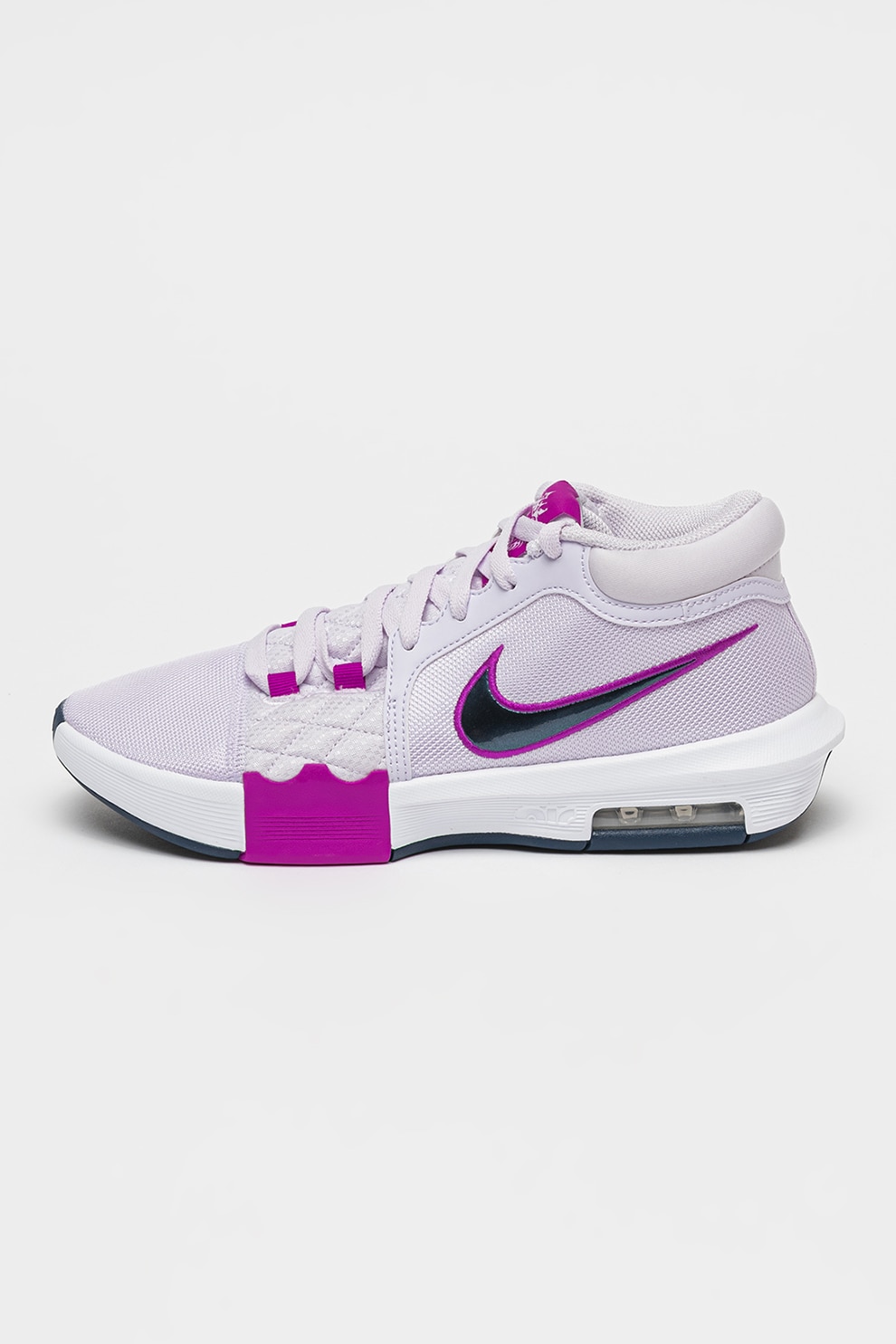 Nike, Pantofi pentru baschet LeBron Witness VIII, Violet, Lila, Alb optic, 9.5