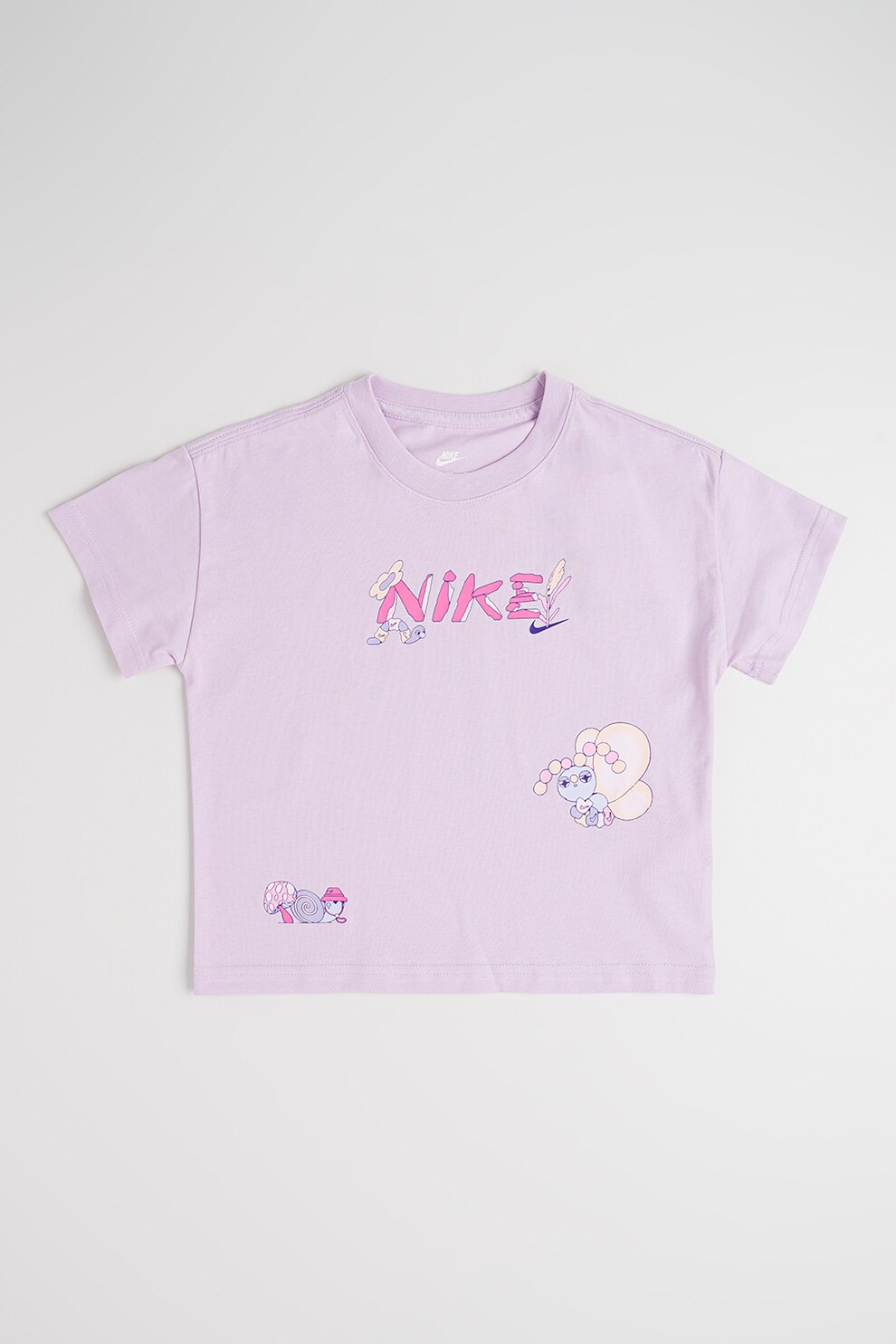Nike, Tricou lejer cu imprimeu logo, Lila, 137-147 CM
