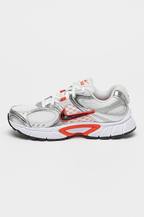 Nike, V5 RNR sneaker hálós anyagbetétekkel, Piros/Fehér/Ezüstszín