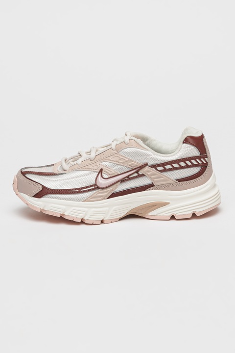 Nike, Спортни обувки Initiator с мрежести зони и кожа, Коняк кафяв/Мръснобял/Светло бежово