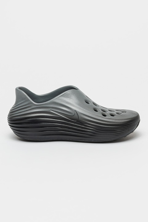 Nike, Сабо ReactX Rejuven 8 с перфорации, Черен/Светло сив/Бледозелен