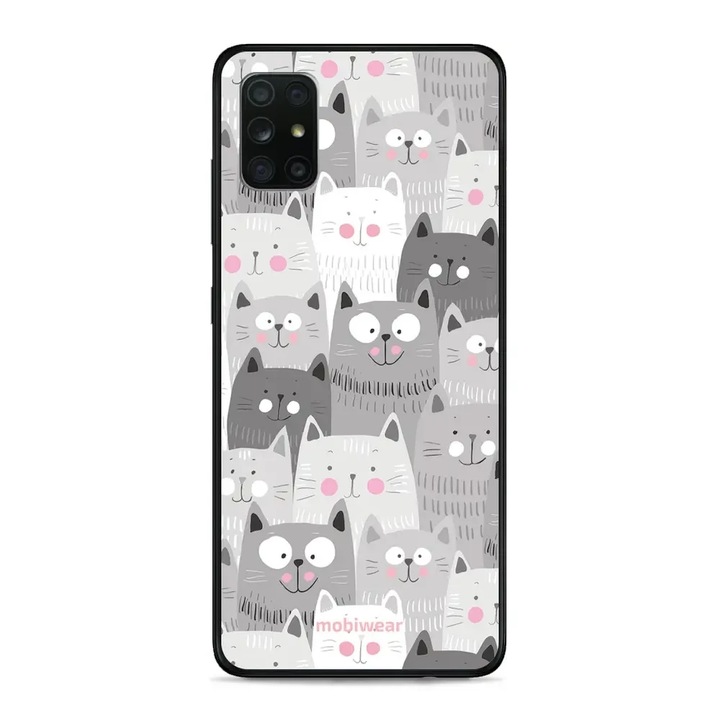 Husa telefon, Mobiwear, pentru Samsung Galaxy A71, rezistenta la socuri si zgarieturi, alb/gri