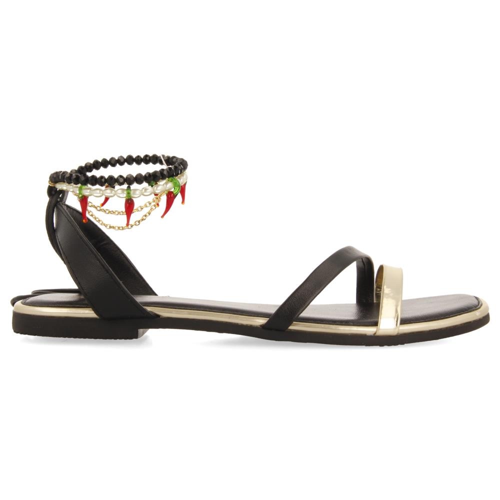 Gioseppo, Sandale de piele cu sireturi, Negru, 36