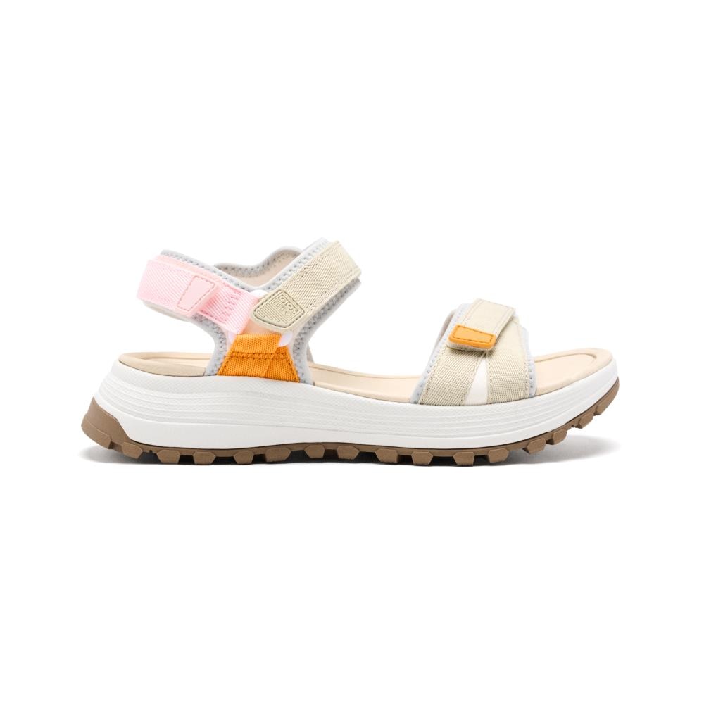 Gioseppo, Sandale cu inchidere velcro si aspect contrastant Montville, Alb murdar, 37