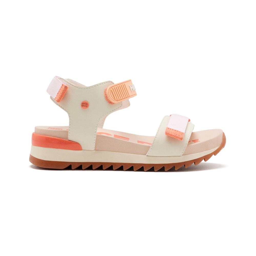 Gioseppo, Sandale din piele ecologica cu inchidere velcro, Alb murdar, 30 EU