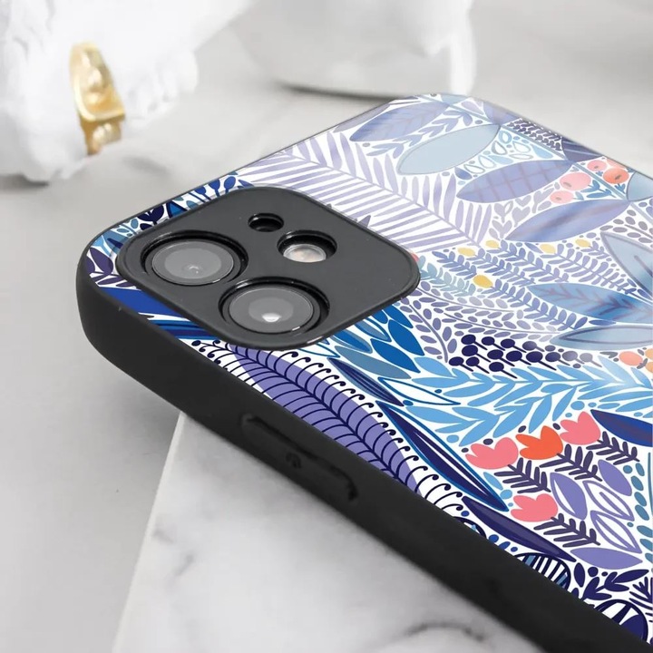 Mobiwear Glossy telefontok, Samsung Galaxy A17 / A17 5G, virágmintás, többszínű, műanyag, ütés- és karcálló