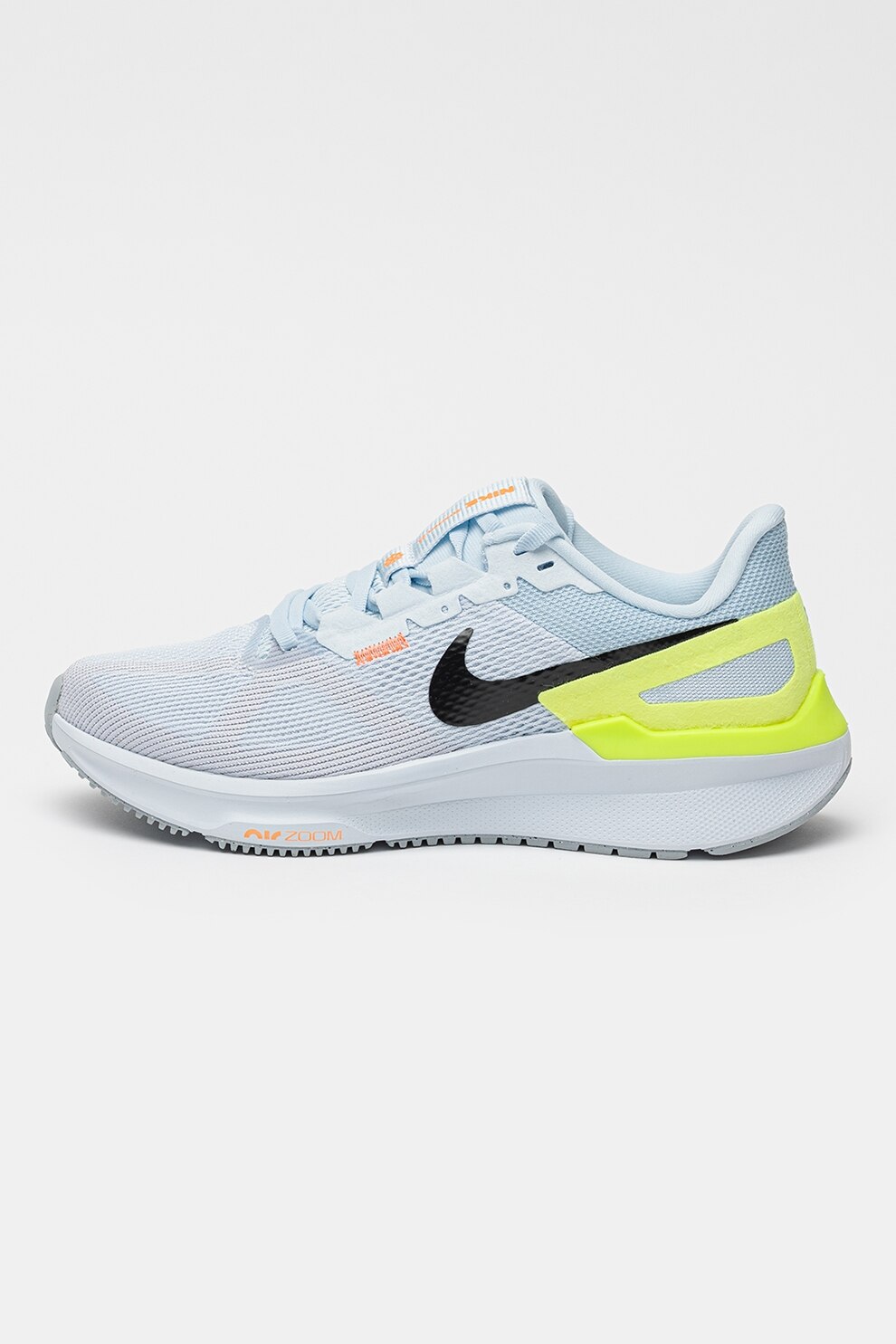 Nike, Pantofi pentru alergare Air Zoom Structure 25, Albastru pal, Verde lime, 6.5