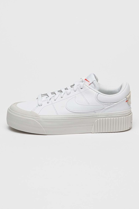 Nike, Спортни обувки Court Legacy от кожа и еко кожа, Бял/Мръснобял