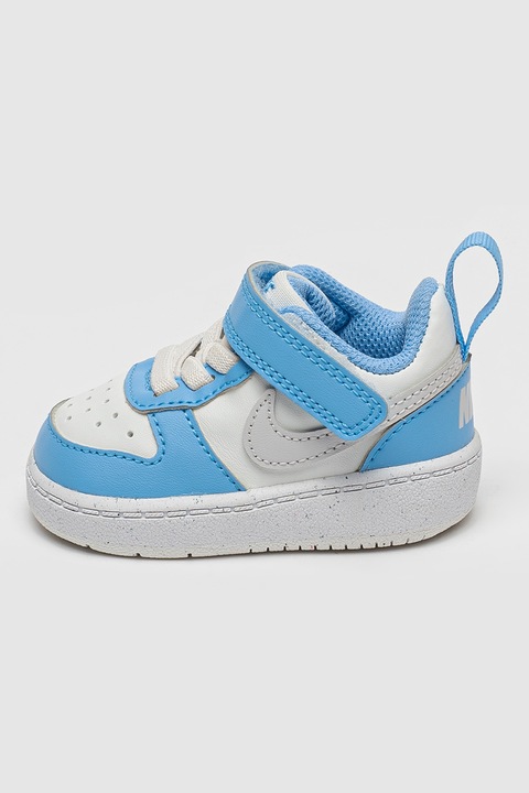 Nike, Спортни обувки Court Borough с велкро, Бял/Син
