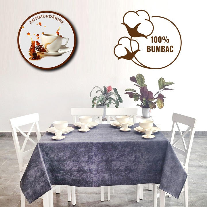 Foltosodásgátló terítő 100% Pamut 140x180 cm, Moderna Antracit FMA113