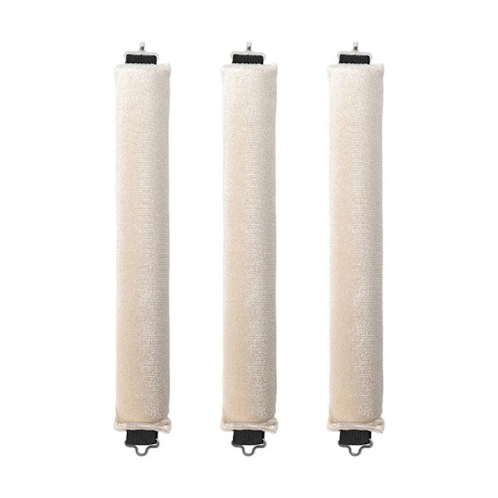 Set 3 bigudiuri pentru ondularea parului fara caldura, bej, 25x3.5x3.5 cm