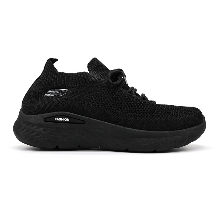 Pantofi sport De dama, Din material textil, D1403, Negru