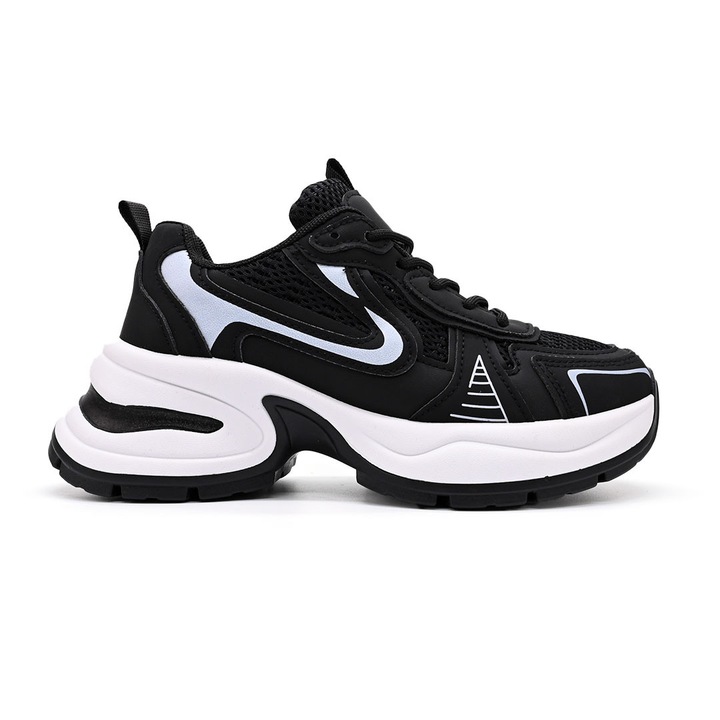 Pantofi sport De dama, cu inseretii din plasa, D1407, Negru