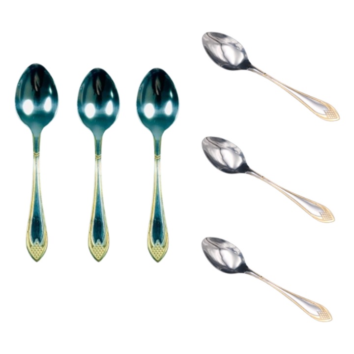 6 db rozsdamentes acél kanál készlet, 14 cm