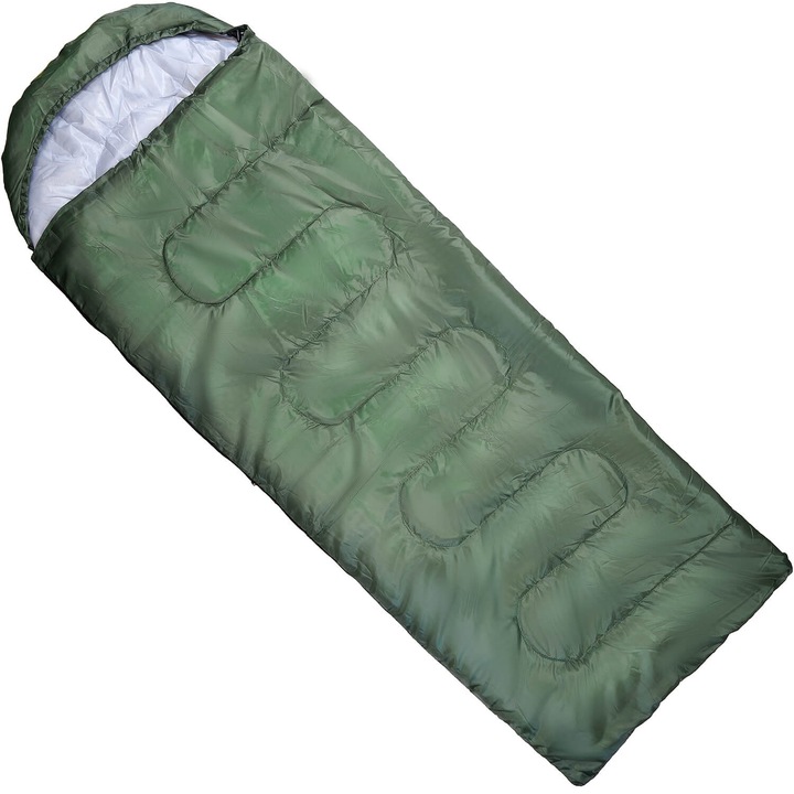 Sac de dormit plic cu gluga Action One La Paz, 210x75 cm, army
