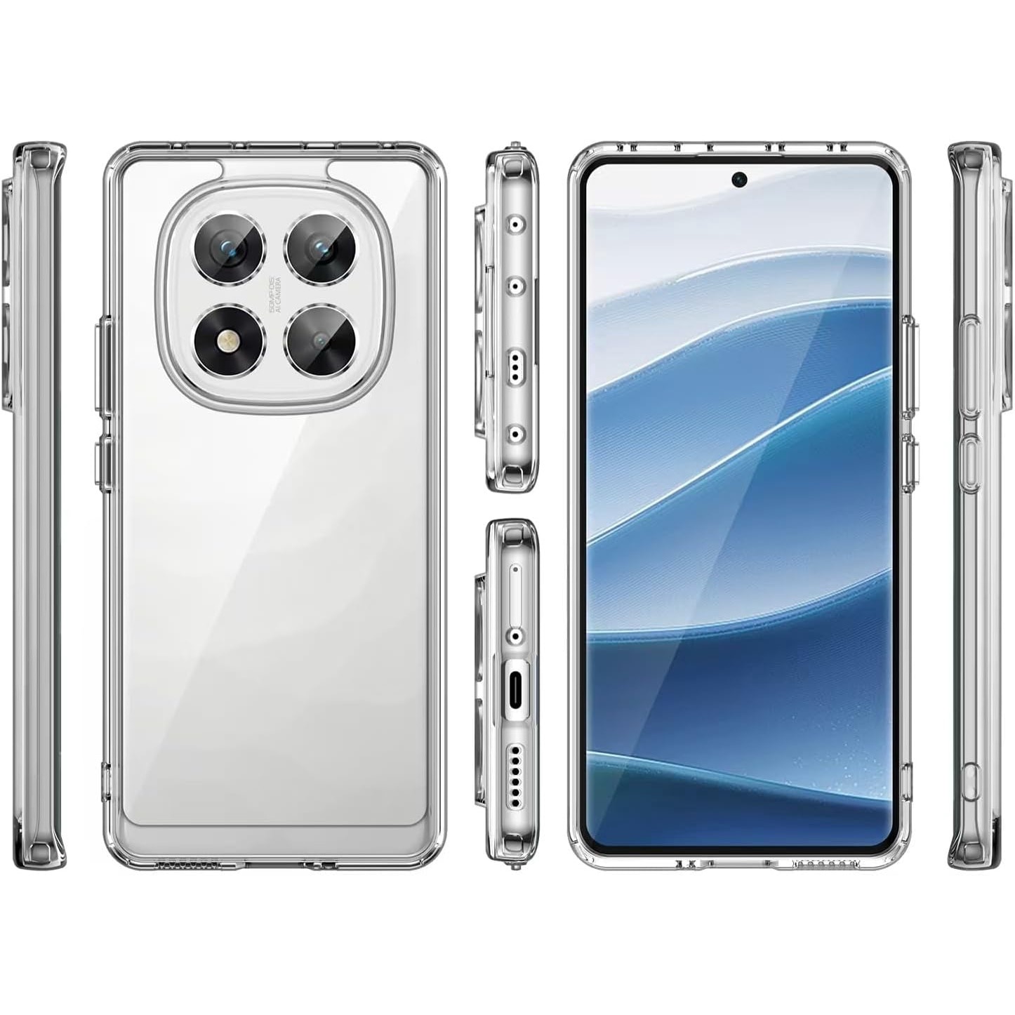 BestCase® Husa Clear Silicon 2MM pentru Xiaomi Redmi Note 14 Pro, Antisoc, Protectie Camera, Transparent