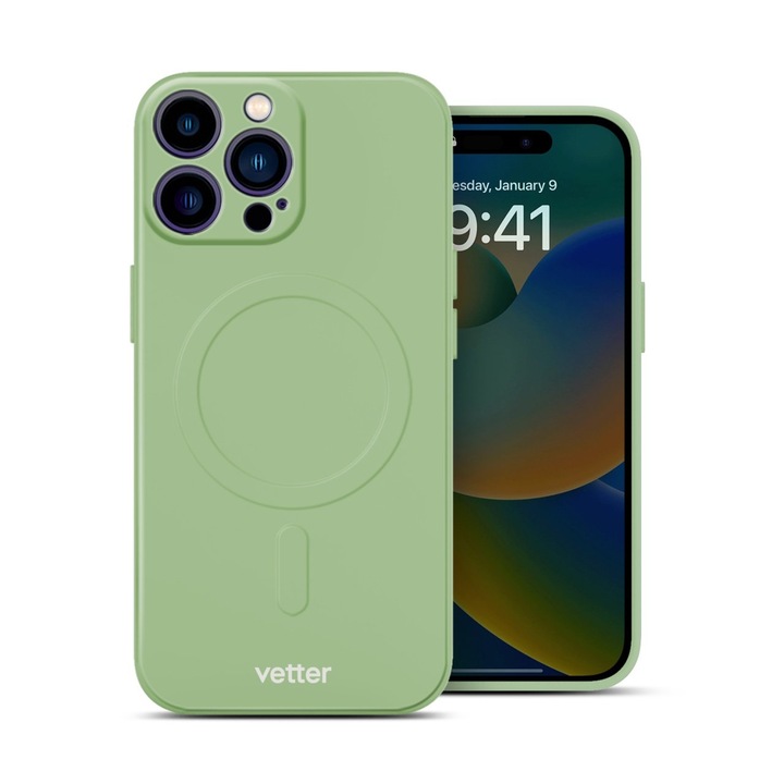 iPhone 14 Pro Max tok, Vetter, Soft Pro Ultra, MagSafe kompatibilis, menta zöld