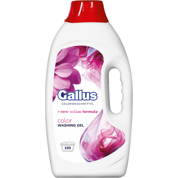 Detergent rufe colorate gel, GALLUS, 100 spalari 4L color