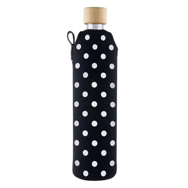 Carafa din sticla borosilicata Drink it, capac din lemn, 500 ml