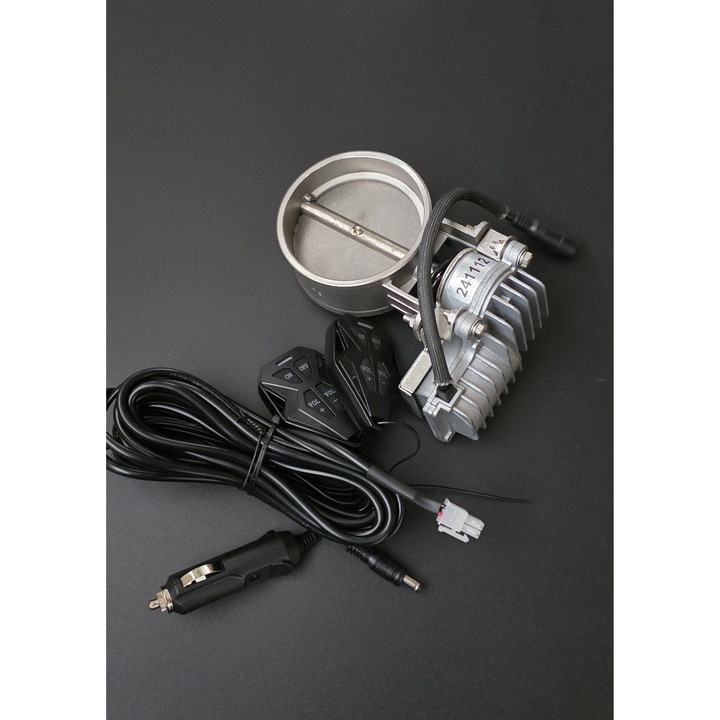 Clapeta Evacuare Electrica Inox 89mm – Sunet Reglabil cu Telecomanda, Kit Complet