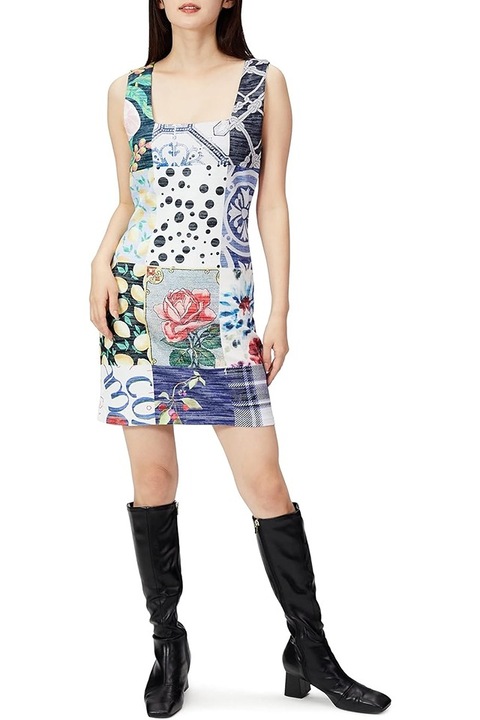 Rochie din amestec de bumbac cu imprimeuri diverse Lemark, Multicolor, M