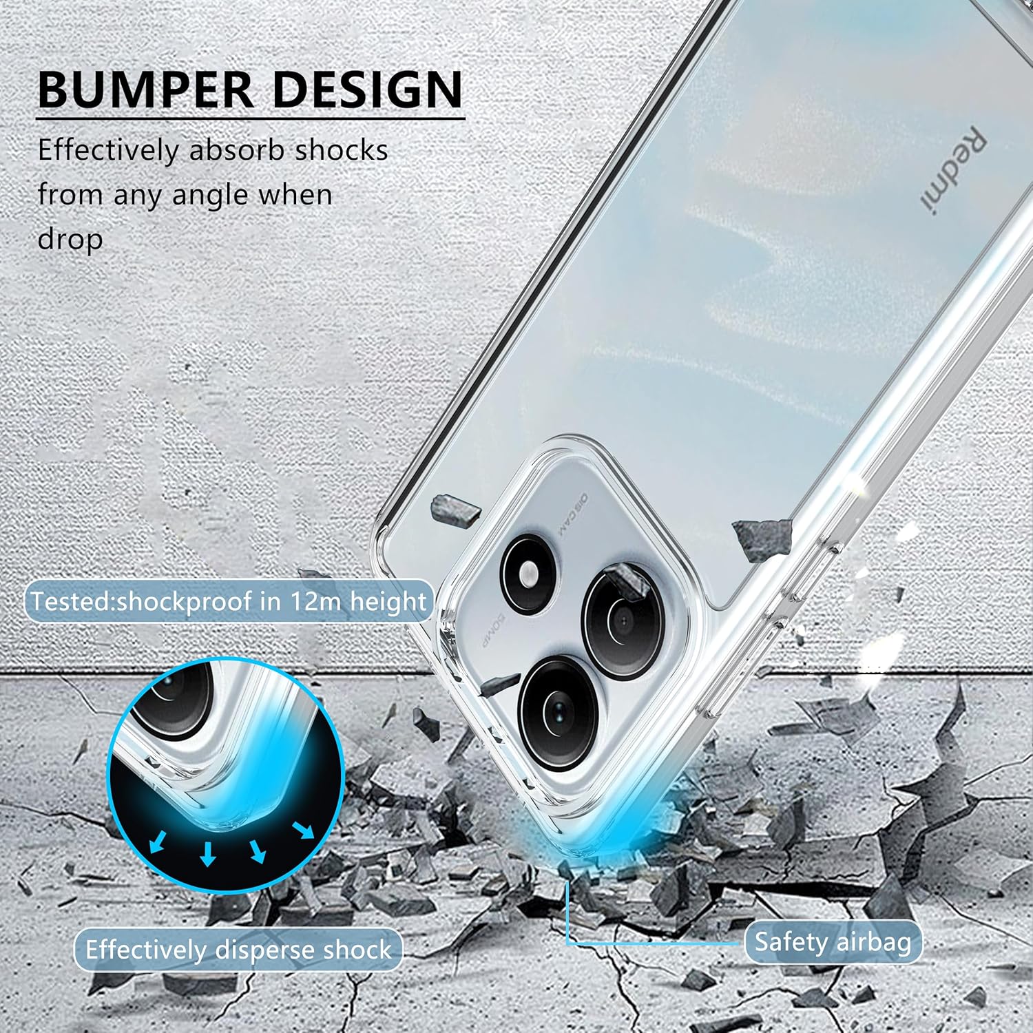 BestCase® Husa Pentru Xiaomi Redmi Note 14 4G, Anti Shock 1.5MM, Protectie camera si ecran, Transparent