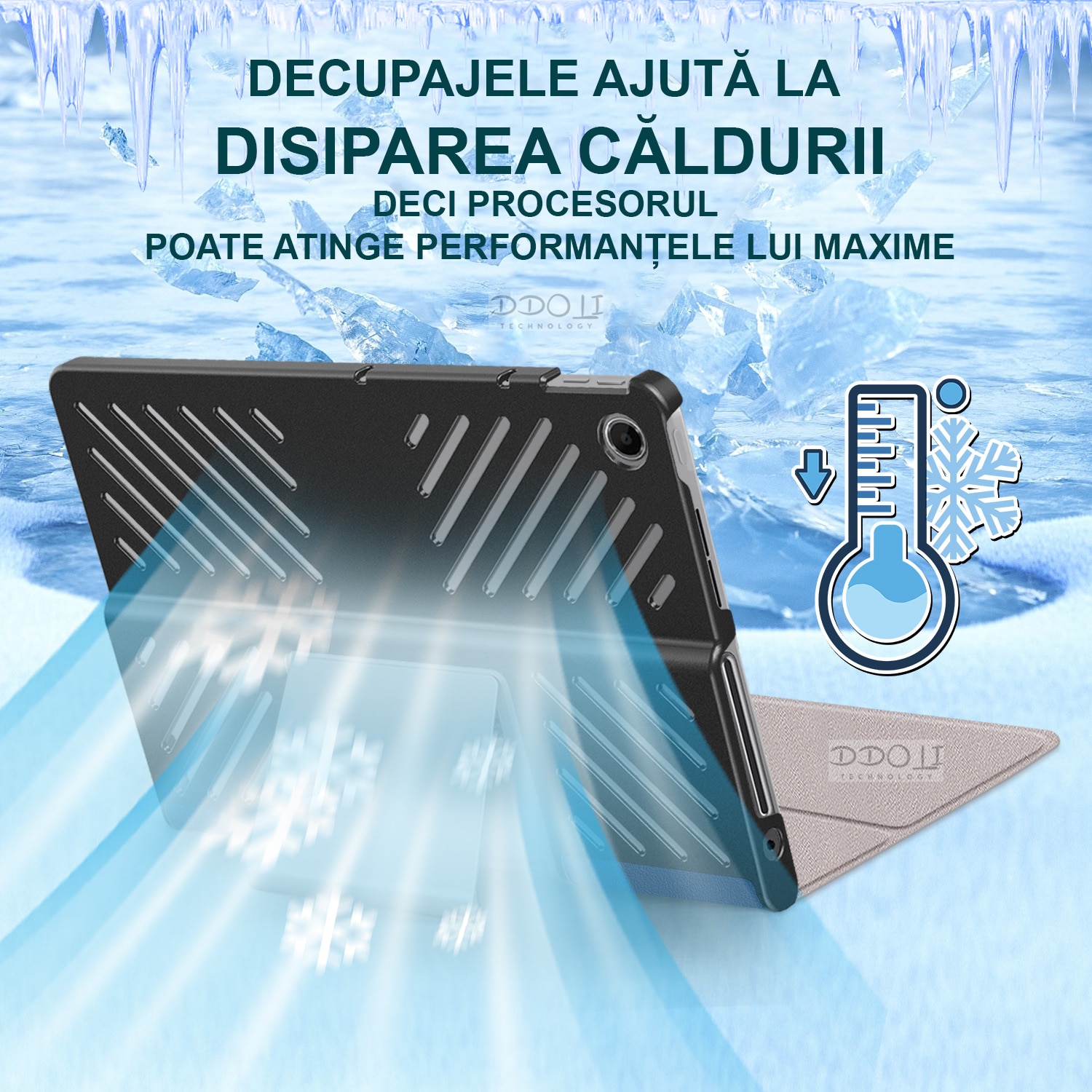 Husa pentru tableta Lenovo Tab Plus, 11.5 inch, negru, DDOLI