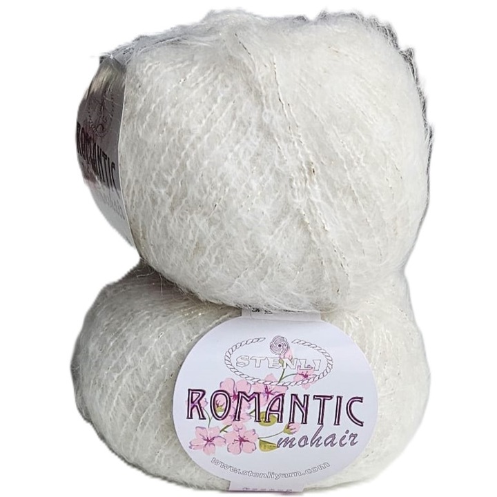 Set 2 buc fir textil Stenli Romantic, 50g / 220m, crem pal - cod 09