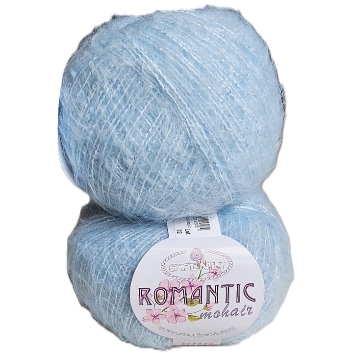Set 2 buc fir textil Stenli Romantic, 50g / 220m, bleu - cod 13